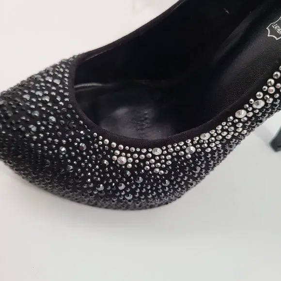 Aldo Black‎ Satin & Rhinestone Stiletto Platform Pumps Size 9 - Picture 7 of 10